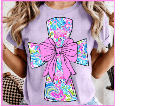 Floral Cross Graphic Tee
