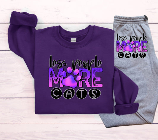 Less People More Cats Graphic Tee Graphic Tee