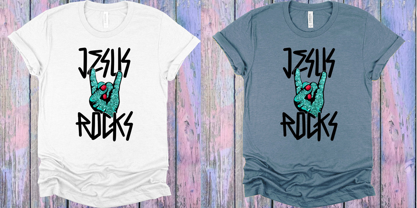 Jesus Rocks Graphic Tee Graphic Tee