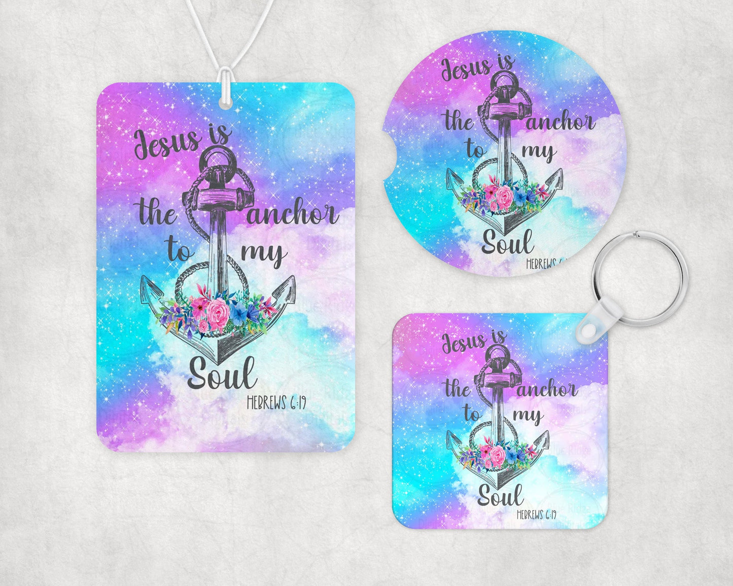 Jesus Is The Anchor To My Soul Car Set Keychains