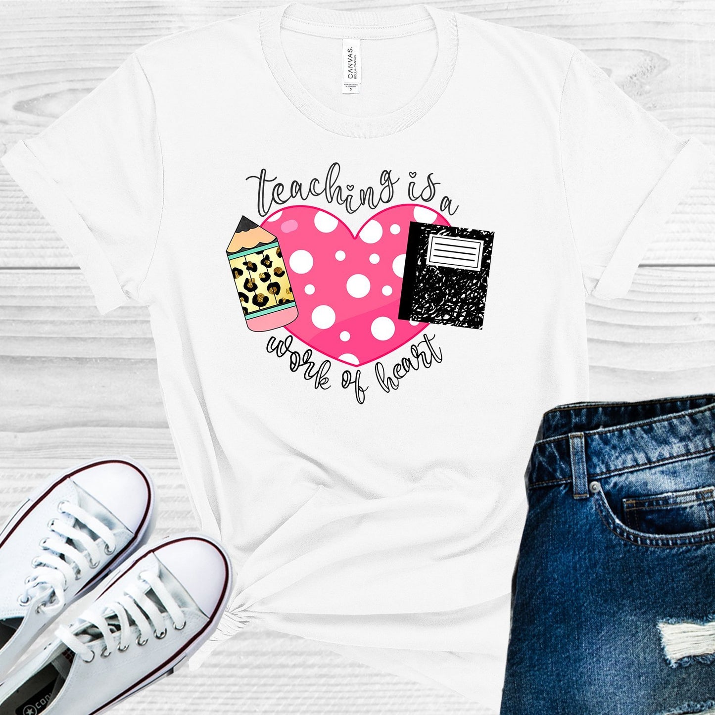 Teaching Is A Work Of Heart Graphic Tee Graphic Tee