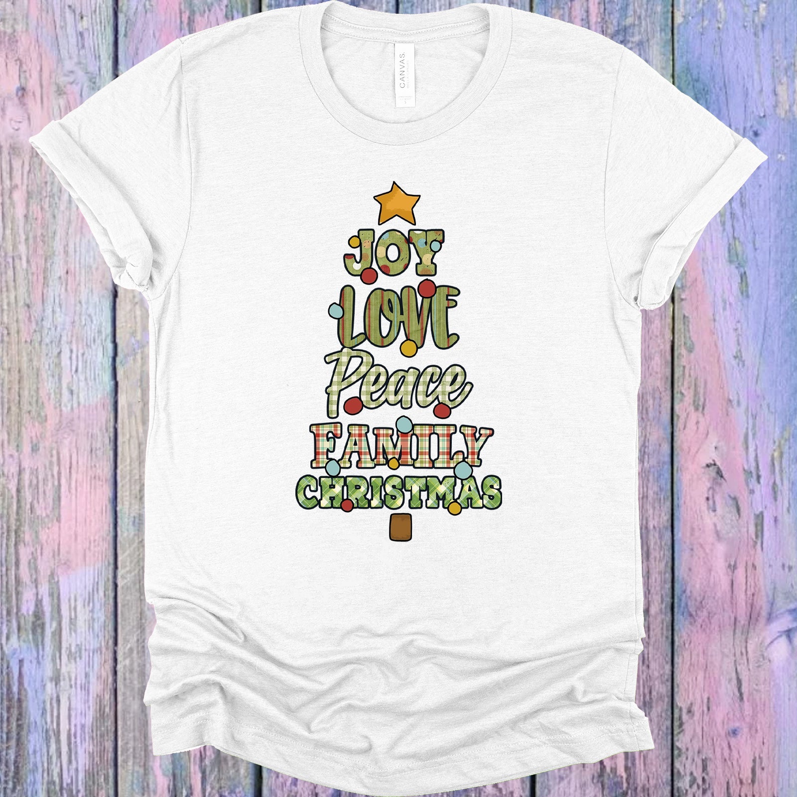 Joy Love Peace Family Christmas Graphic Tee Graphic Tee