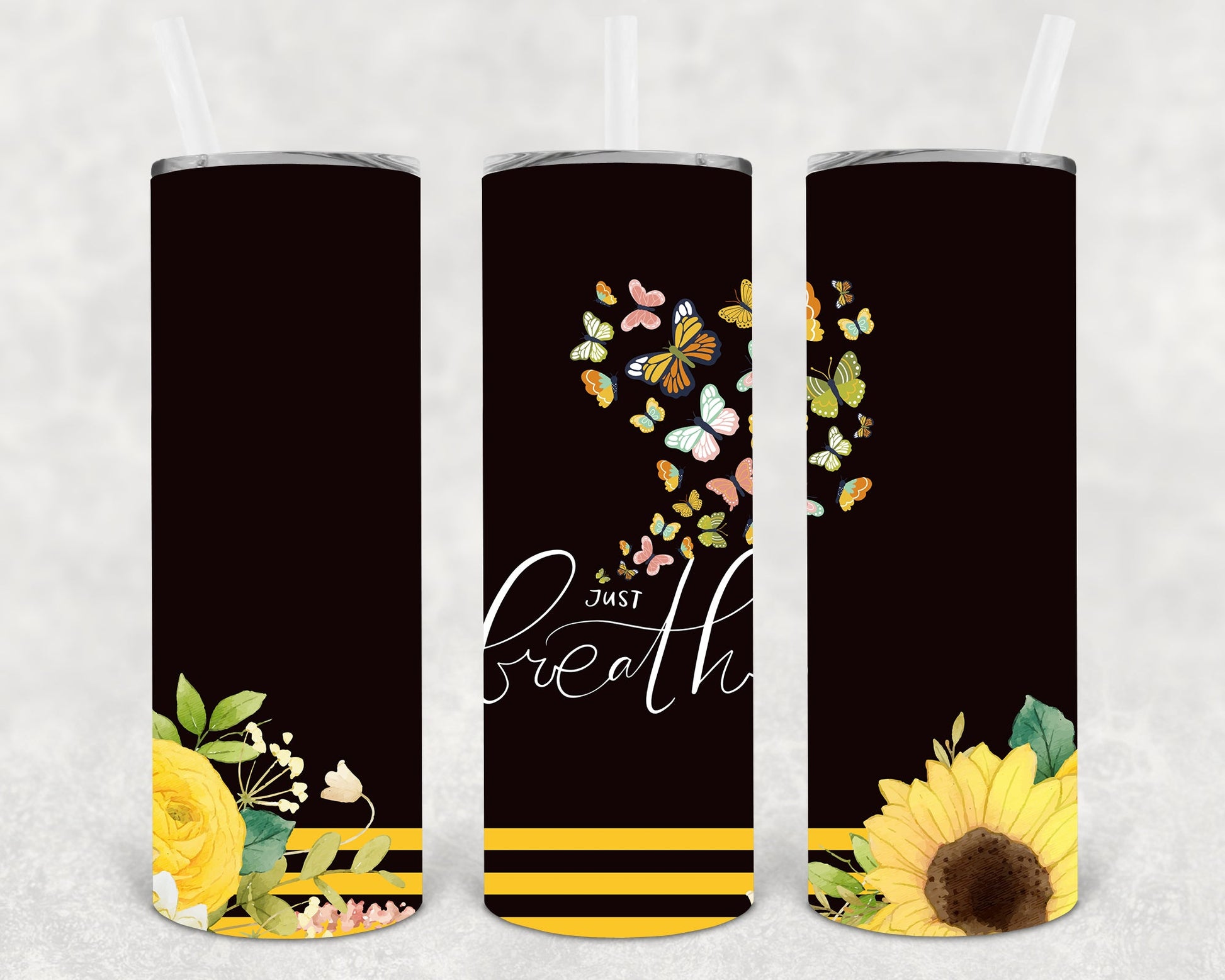 Just Breathe 20 Oz Skinny Tumbler