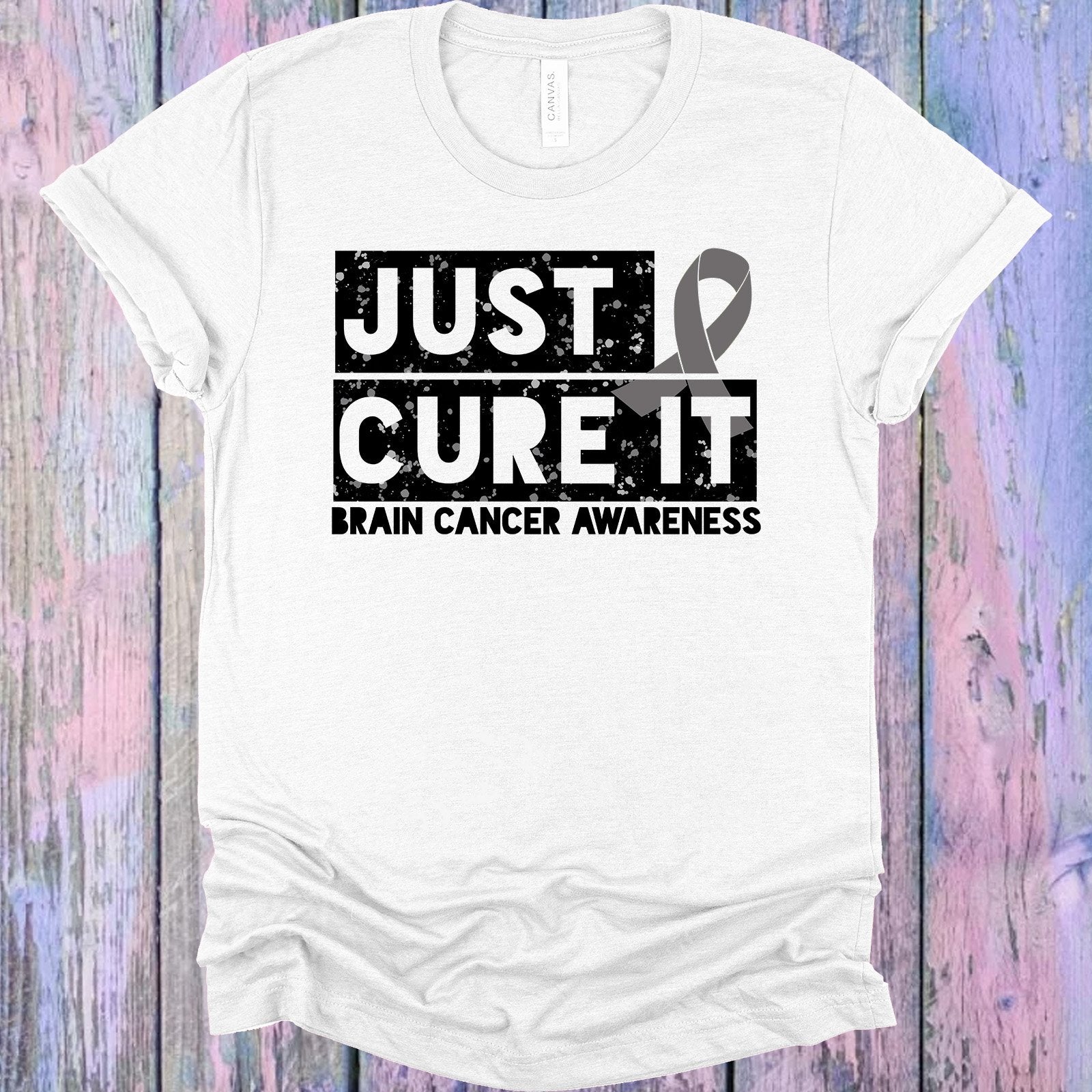 Just Cure It Brain Cancer Awareness Graphic Tee Graphic Tee