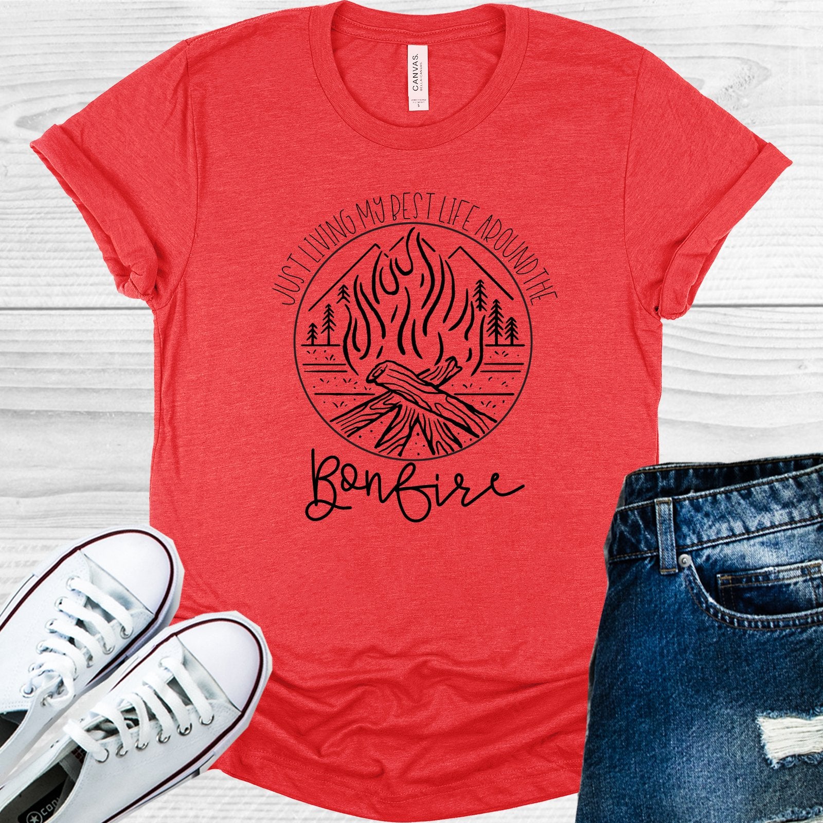 Just Living My Best Life At The Bonfire Graphic Tee Graphic Tee