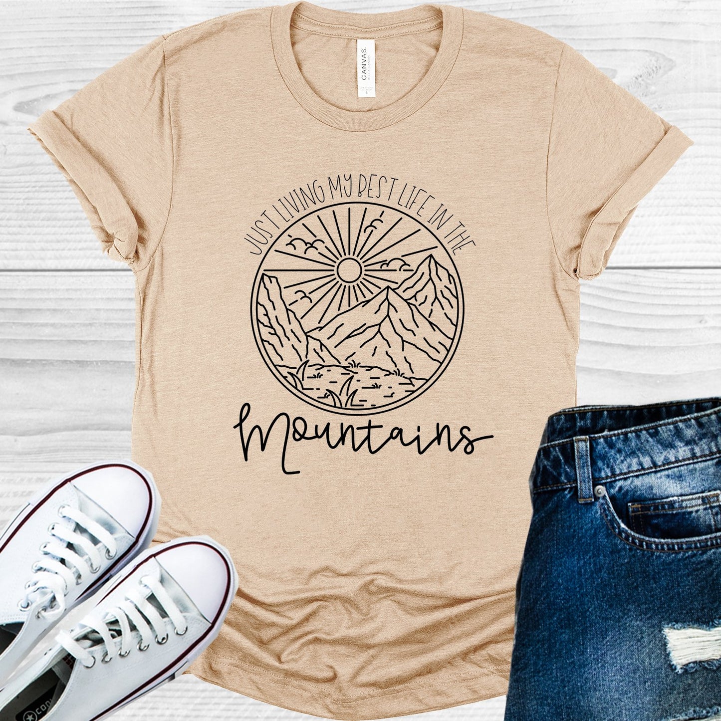 Just Living My Best Life In The Mountains Graphic Tee Graphic Tee