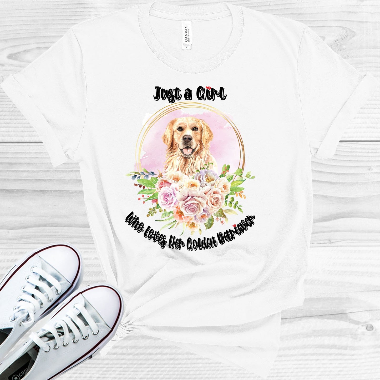 Just A Girl Who Loves Her Golden Retriever Graphic Tee Graphic Tee