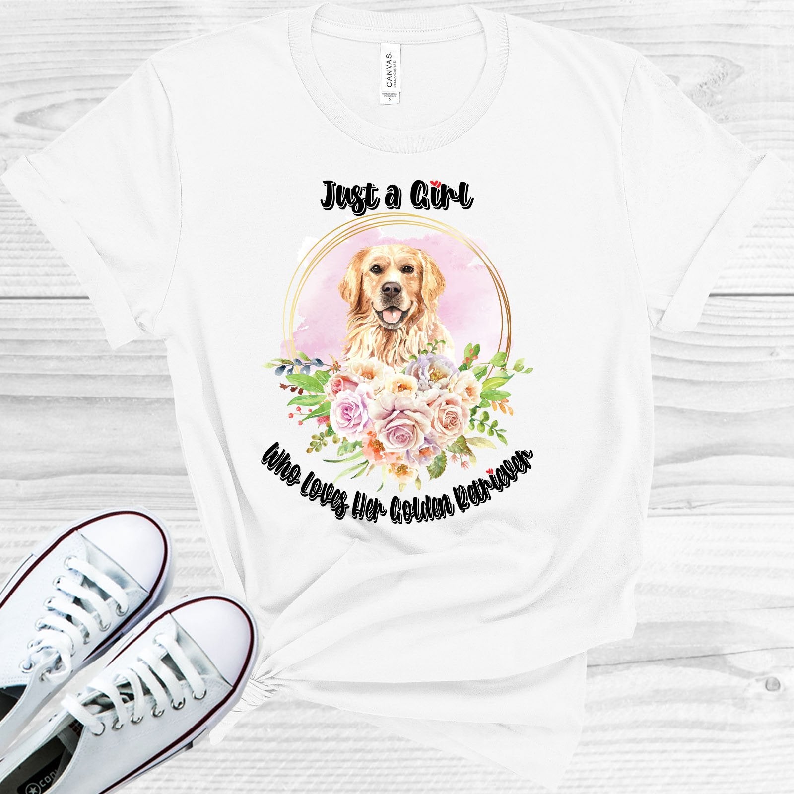 Just A Girl Who Loves Her Golden Retriever Graphic Tee Graphic Tee