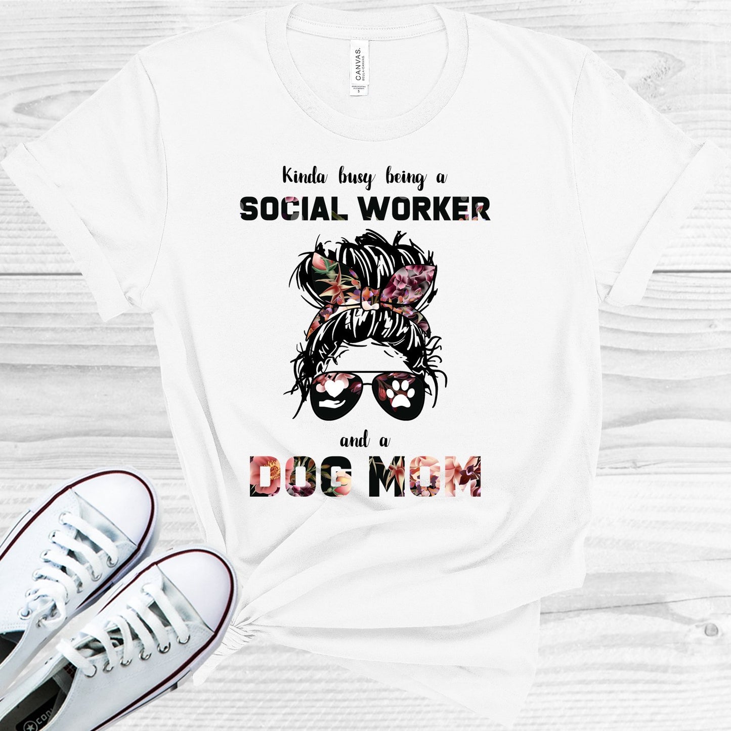 Kinda Busy Being A Social Worker And Dog Mom Graphic Tee Graphic Tee