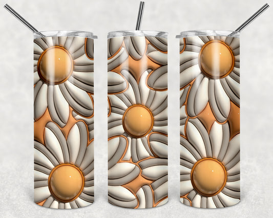 Daisies Puffy 20 oz Skinny Tumbler