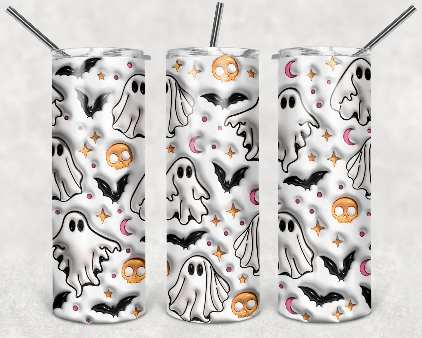 Ghosts Puffy 20 oz Skinny Tumbler