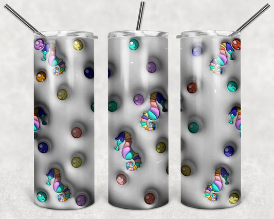 Sea Horse Puffy 20 oz Skinny Tumbler