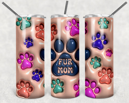 Fur Mom Puffy 20 oz Skinny Tumbler