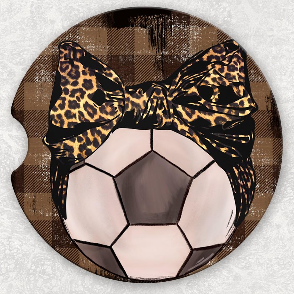 Car Coaster Set - Leopard Bow Soccer Ball