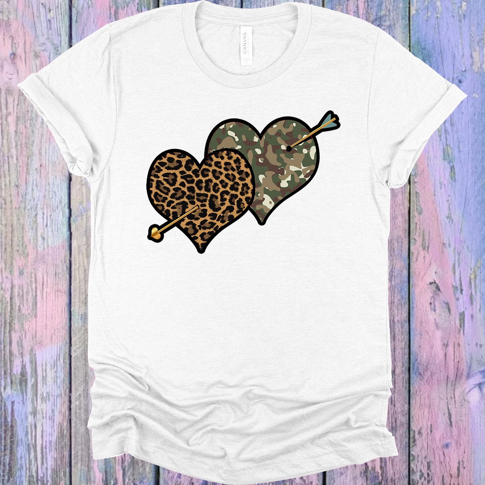 Leopard Camo Hearts Graphic Tee Graphic Tee
