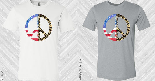 Leopard Flag Peace Sign Graphic Tee Graphic Tee
