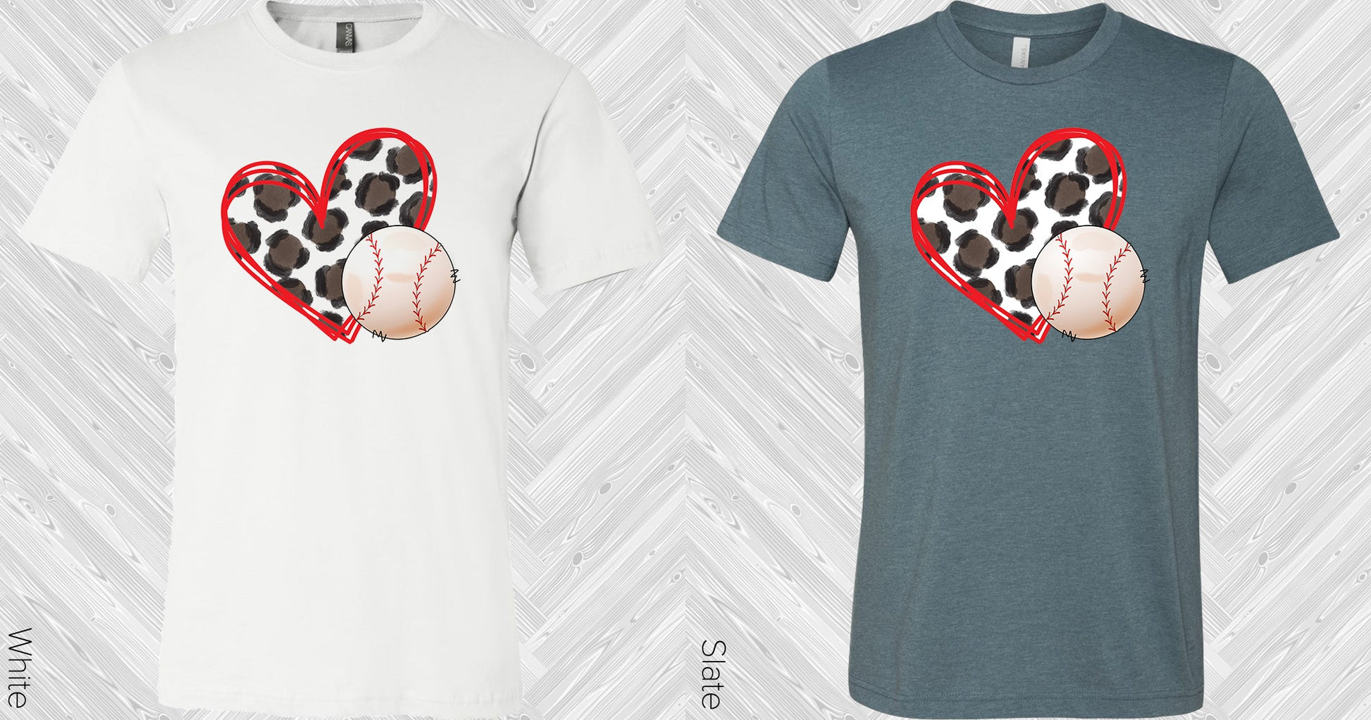 Leopard Heart Baseball Graphic Tee Graphic Tee
