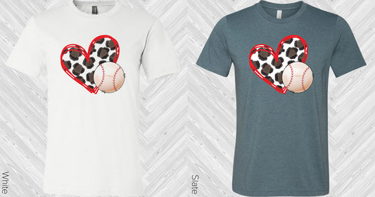 Leopard Heart Baseball Graphic Tee Graphic Tee