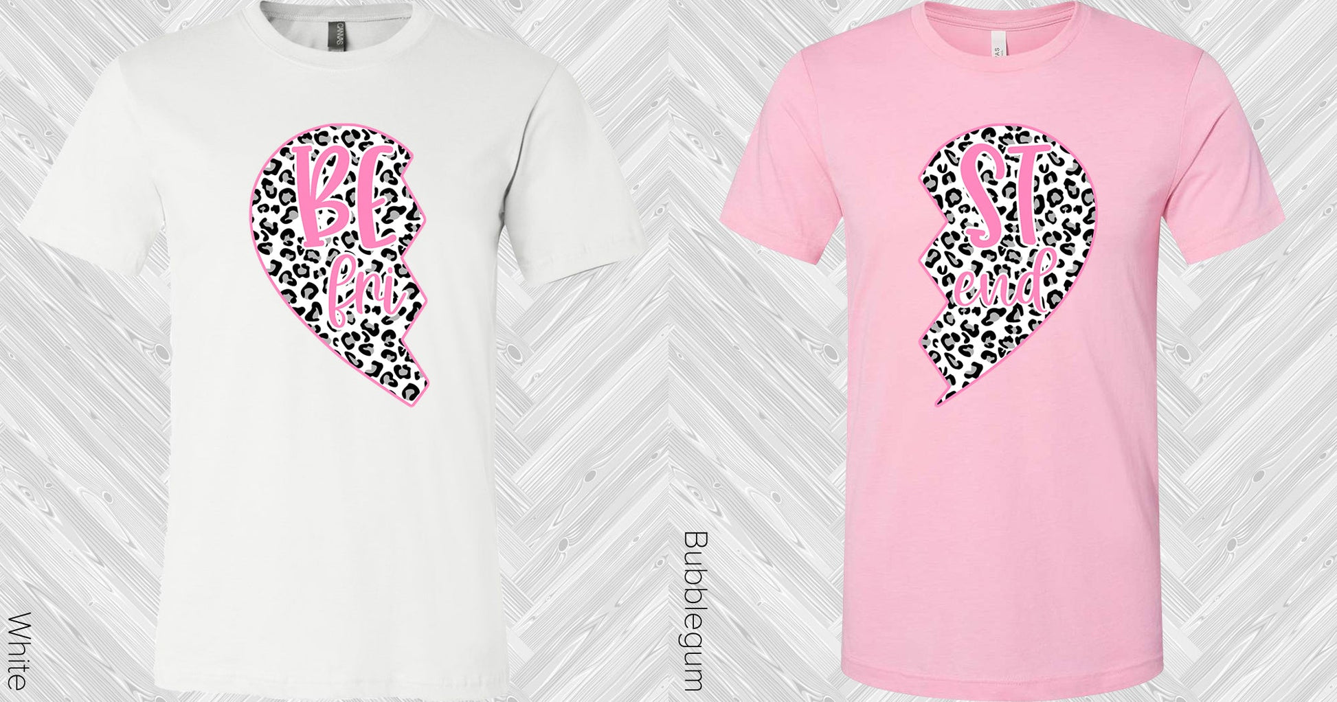 Leopard Heart Best Friend (Left Shirt In Photo) Graphic Tee Graphic Tee