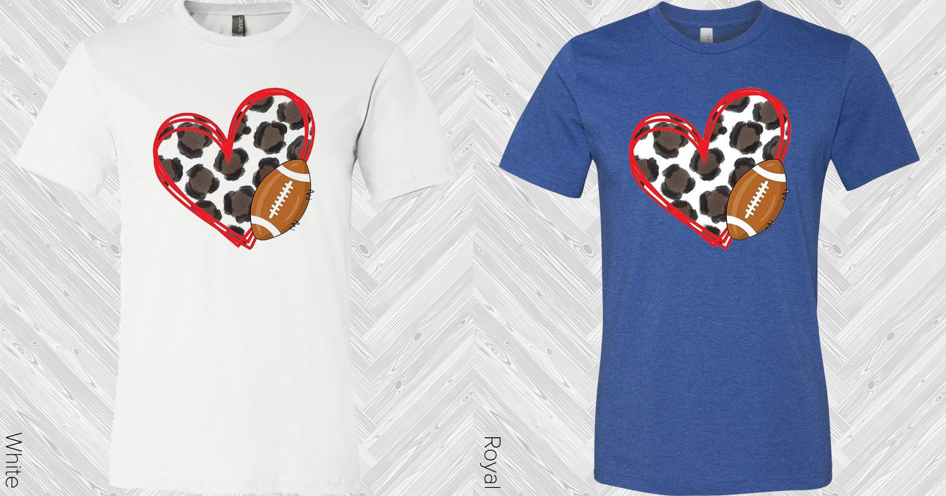 Leopard Heart Football Graphic Tee Graphic Tee