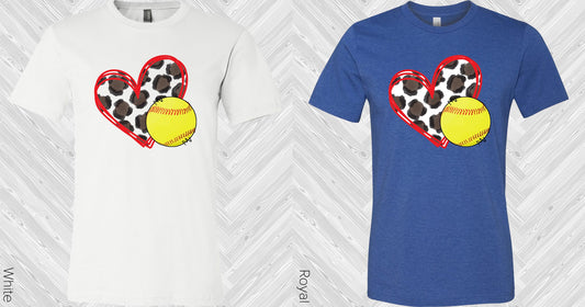 Leopard Heart Softball Graphic Tee Graphic Tee