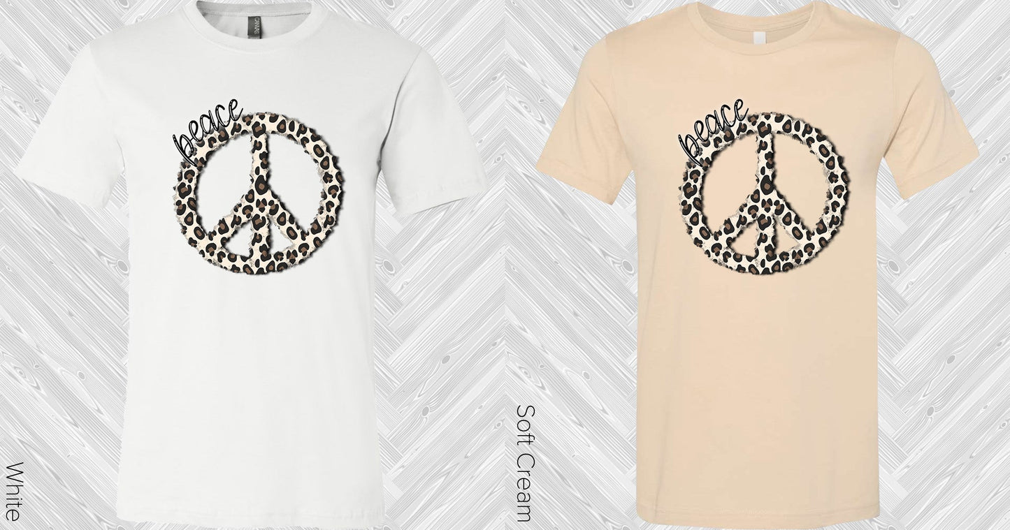 Leopard Peace Sign Graphic Tee Graphic Tee