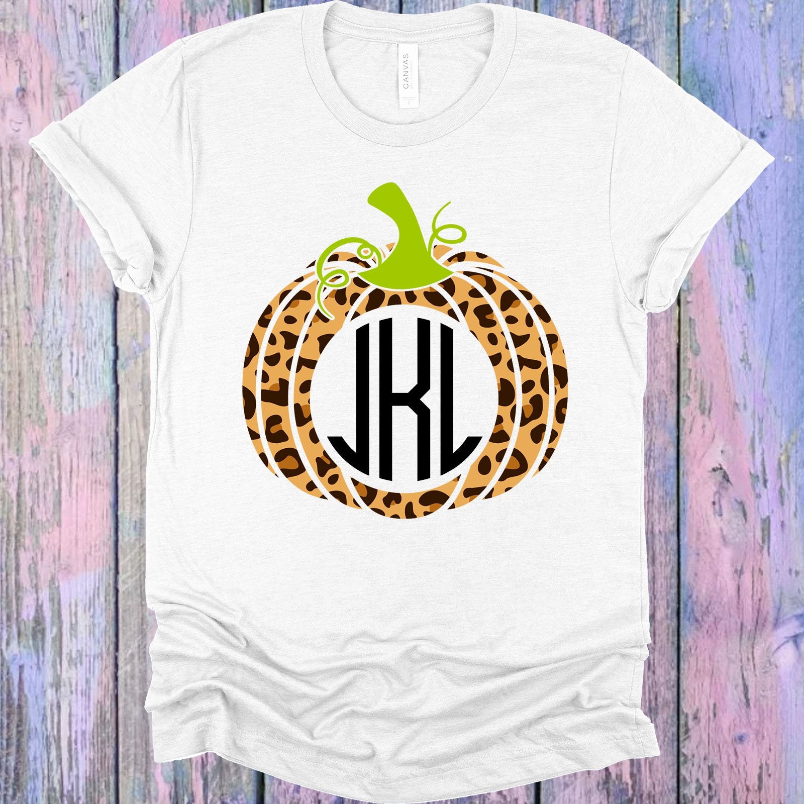 Leopard Pumpkin Monogram Graphic Tee Graphic Tee