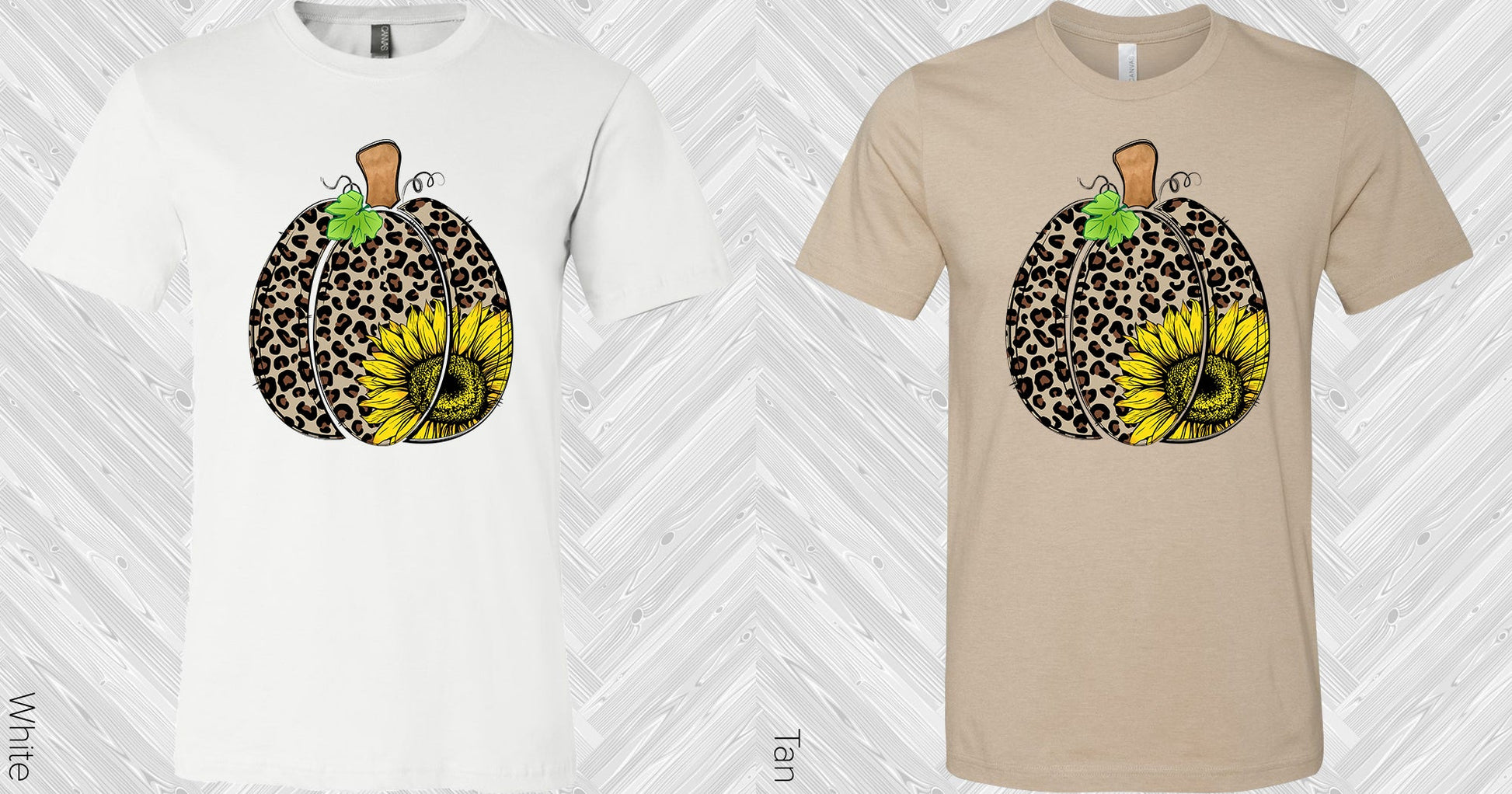 Leopard Sunflower Pumpkin Graphic Tee Graphic Tee