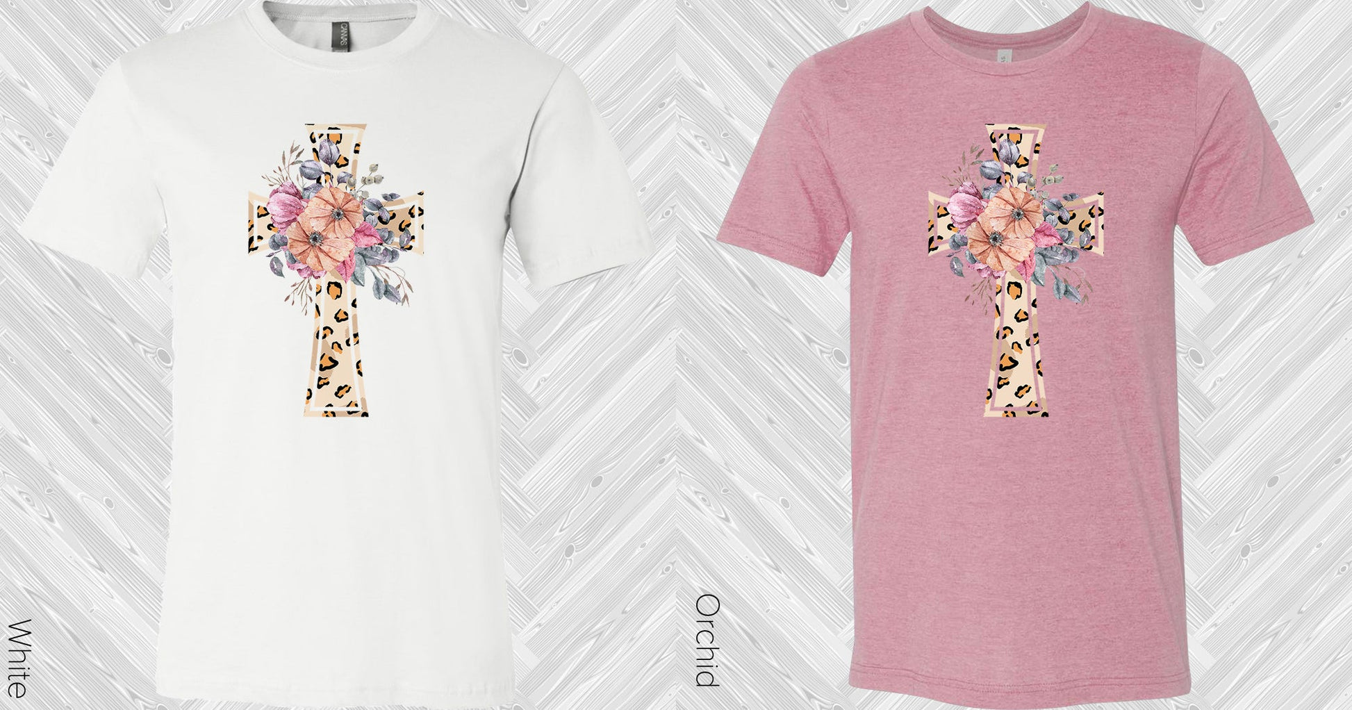 Leopard And Floral Easter Cross Graphic Tee Graphic Tee