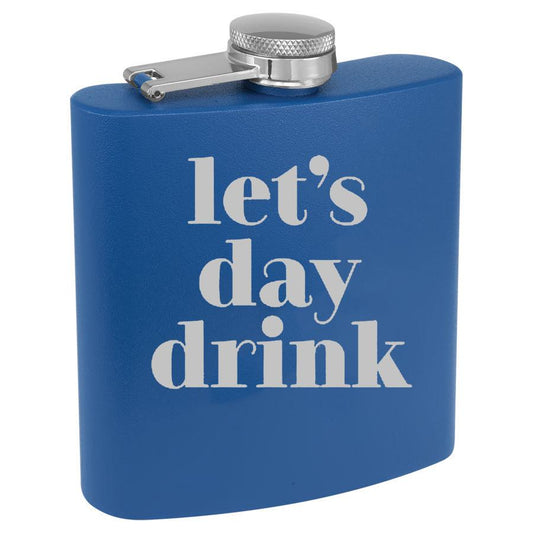 Lets Day Drink 6 Oz Engraved Flask Polar Camel