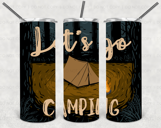 Lets Go Camping 20 Oz Skinny Tumbler