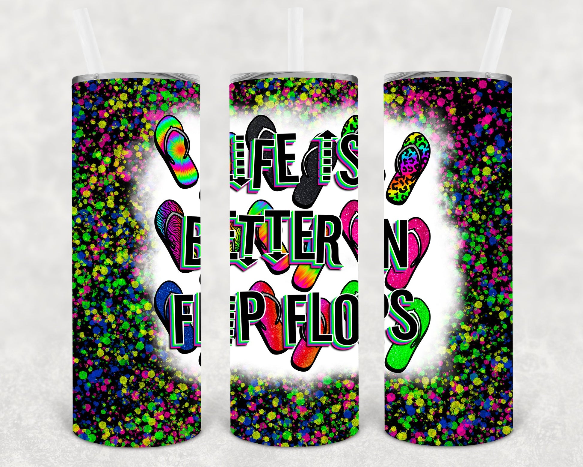 Life Is Better In Flip Flops 20 Oz Skinny Tumbler