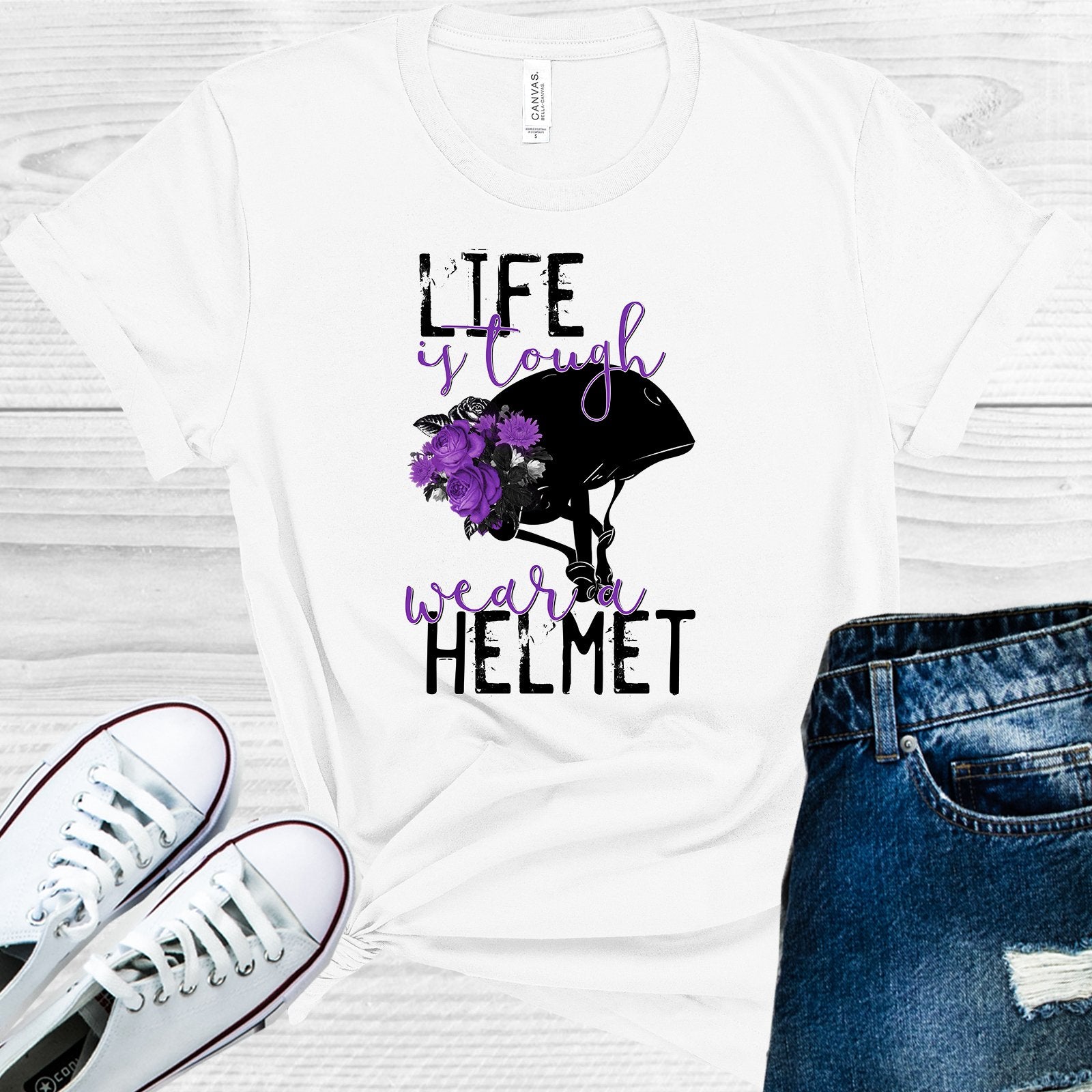 Life Is Tough Wear A Helmet Graphic Tee Graphic Tee