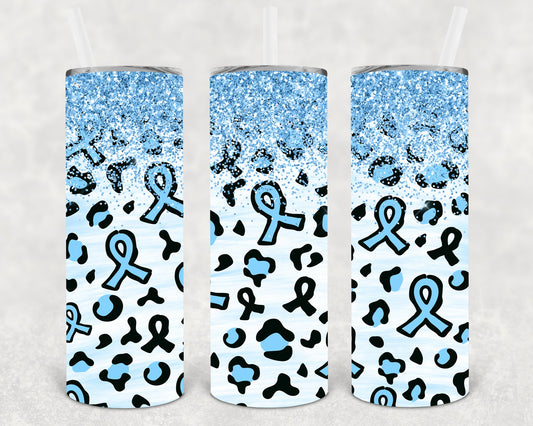 Light Blue Ribbon 20 Oz Skinny Tumbler