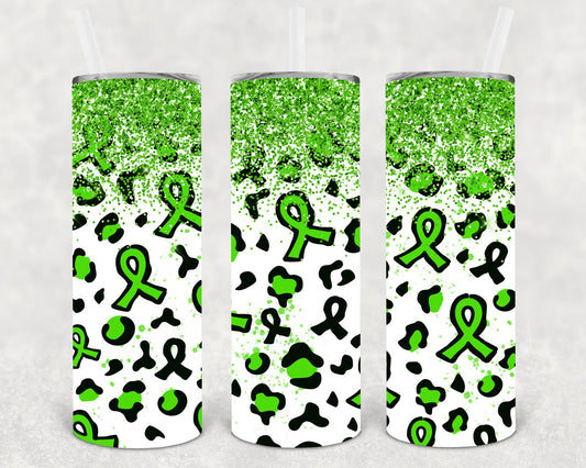 Light Green Ribbon 20 Oz Skinny Tumbler