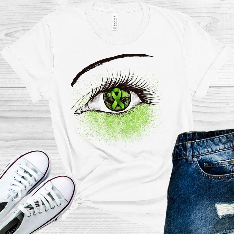 Light Green Ribbon Awareness Eye Graphic Tee Graphic Tee