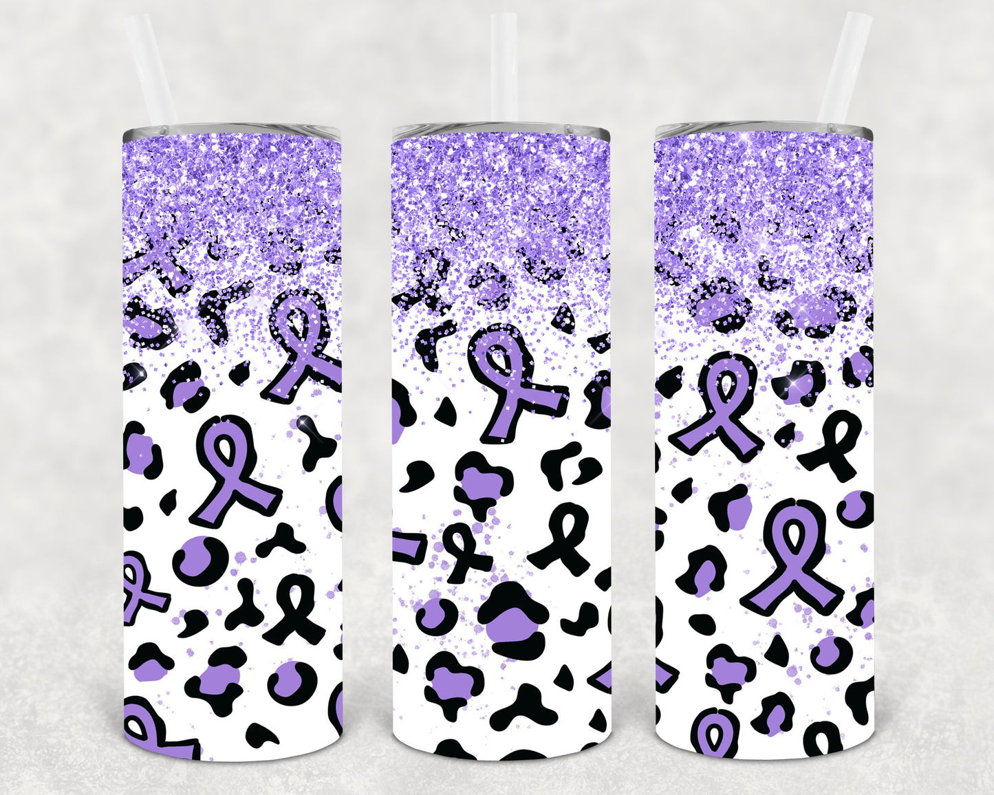 Light Purple Ribbon 20 Oz Skinny Tumbler