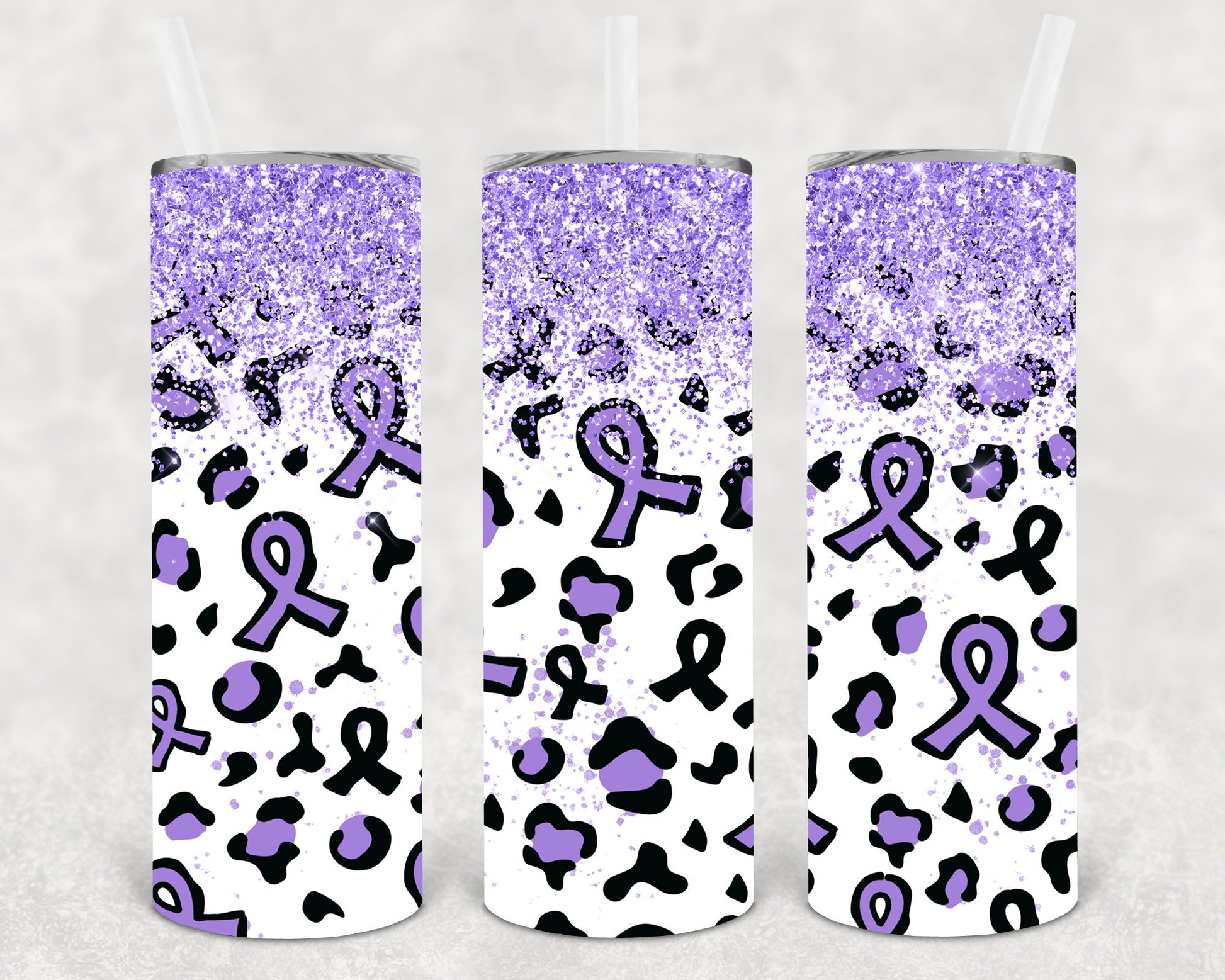 Light Purple Ribbon 20 Oz Skinny Tumbler