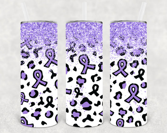 Light Purple Ribbon 20 Oz Skinny Tumbler