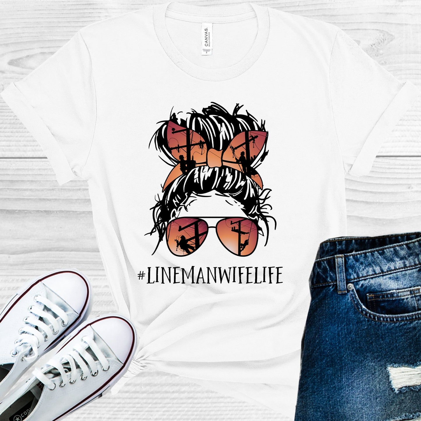 Lineman Wife Life #lifemanwifelife Graphic Tee Graphic Tee