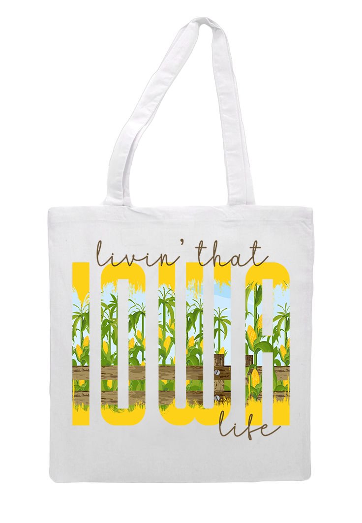 Livin That Iowa Life Grocery Tote Bag