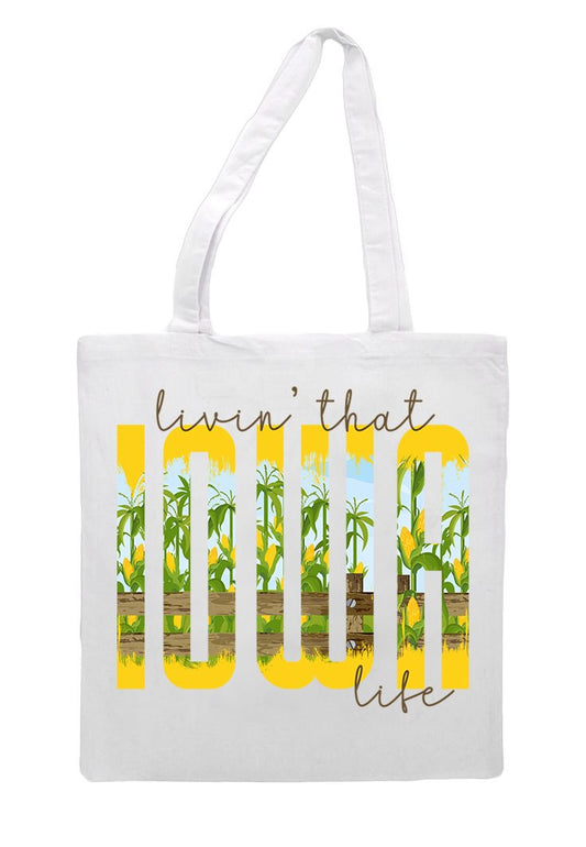 Livin That Iowa Life Grocery Tote Bag