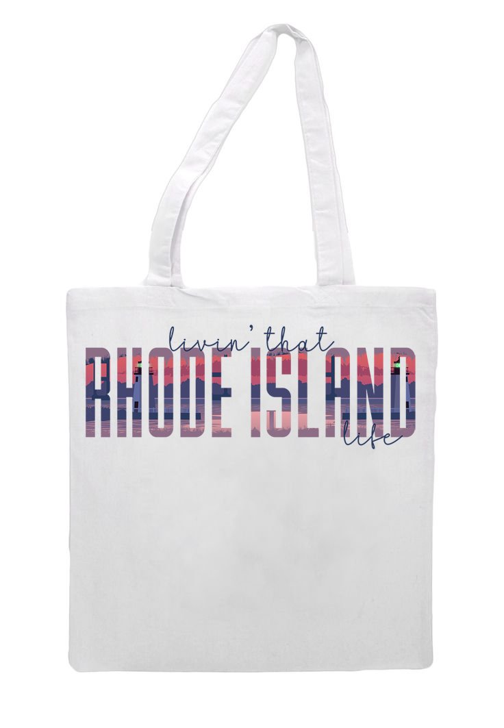 Livin That Rhode Island Life Grocery Tote Bag