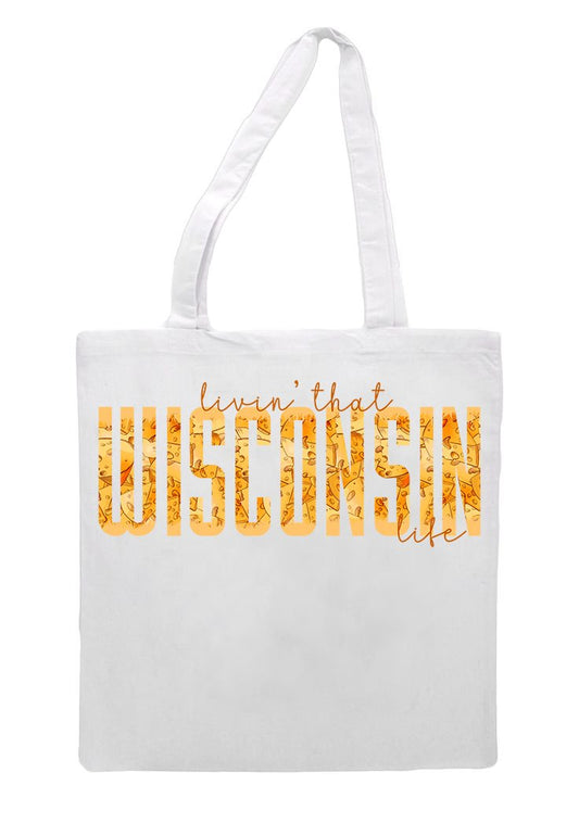 Livin That Wisconsin Life Grocery Tote Bag