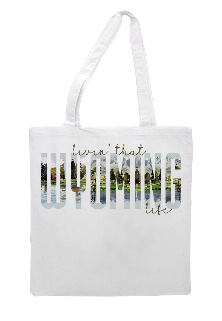Livin That Wyoming Life Grocery Tote Bag