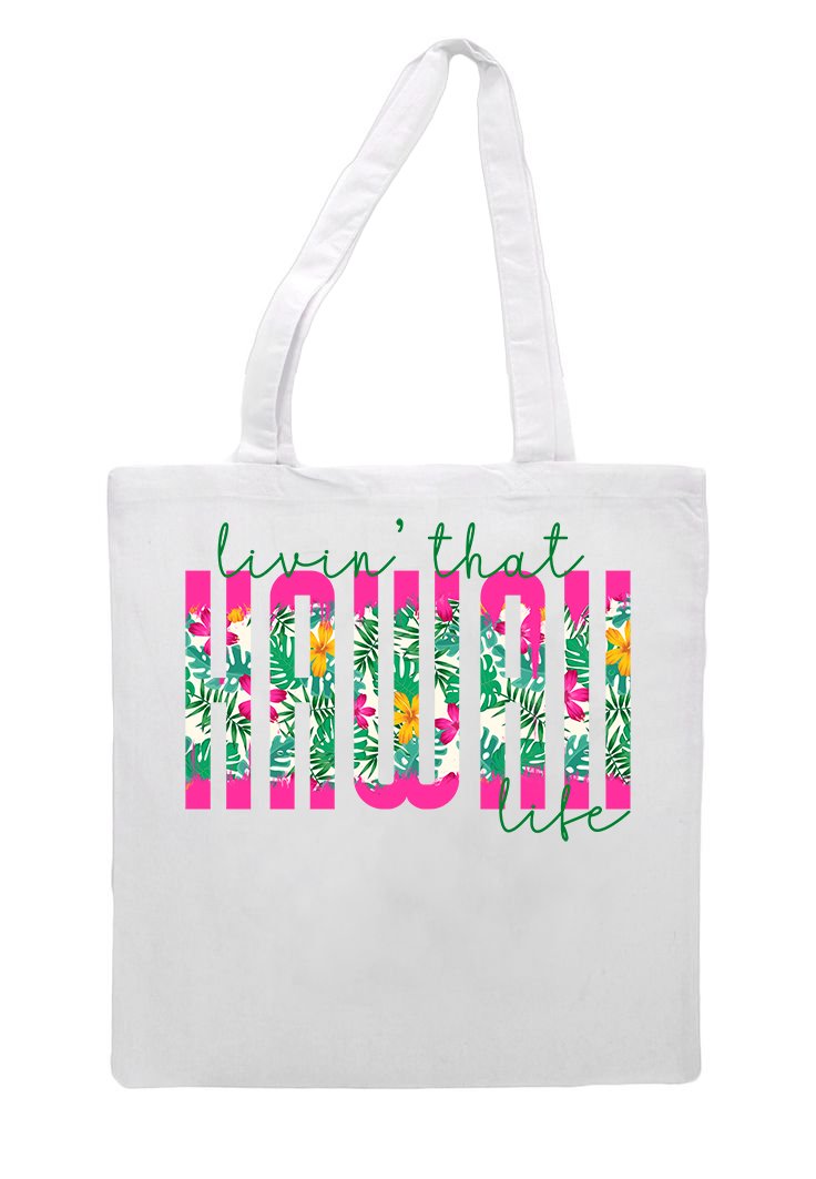 Livin That Hawaii Life Grocery Tote Bag