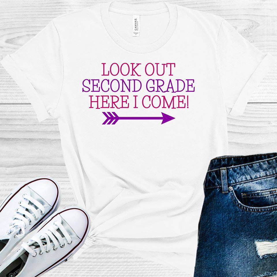 Look Out 2Nd Grade Here I Come Customized Graphic Tee Graphic Tee