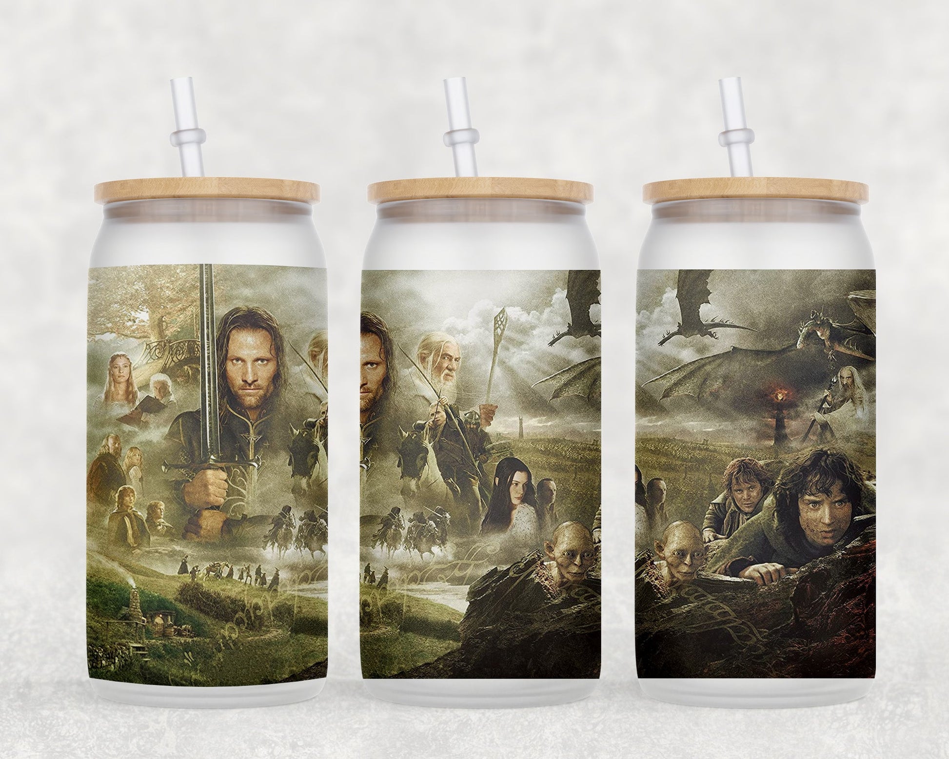 Lord Of The Rings 16 Oz Glass Can Coffee Mug