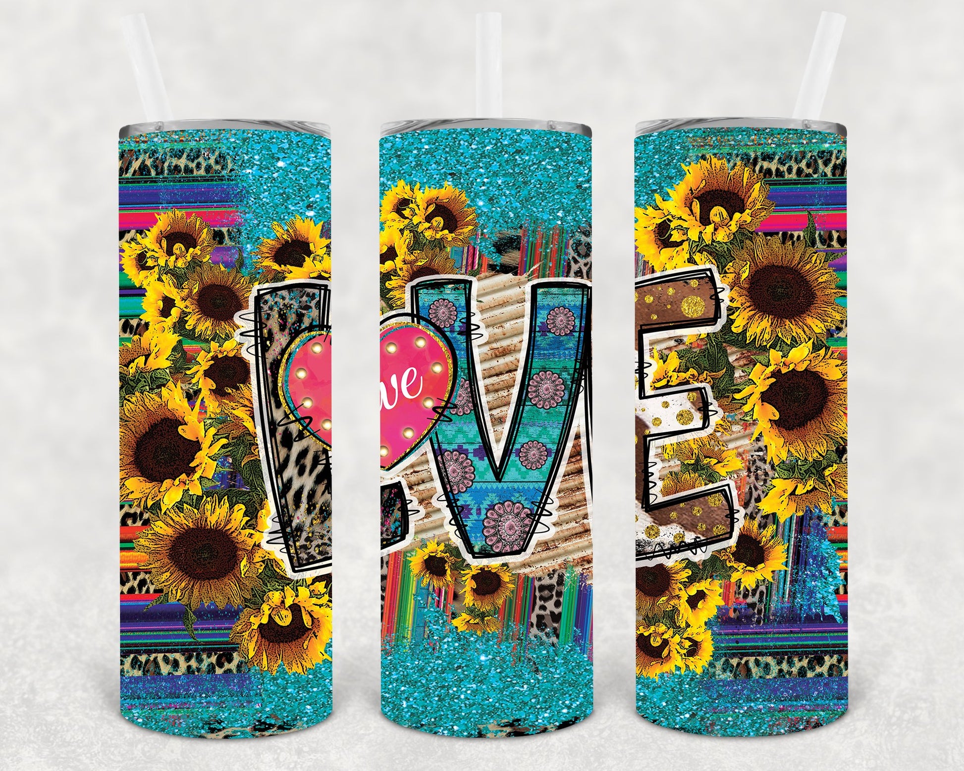 Love Serape 20 Oz Skinny Tumbler