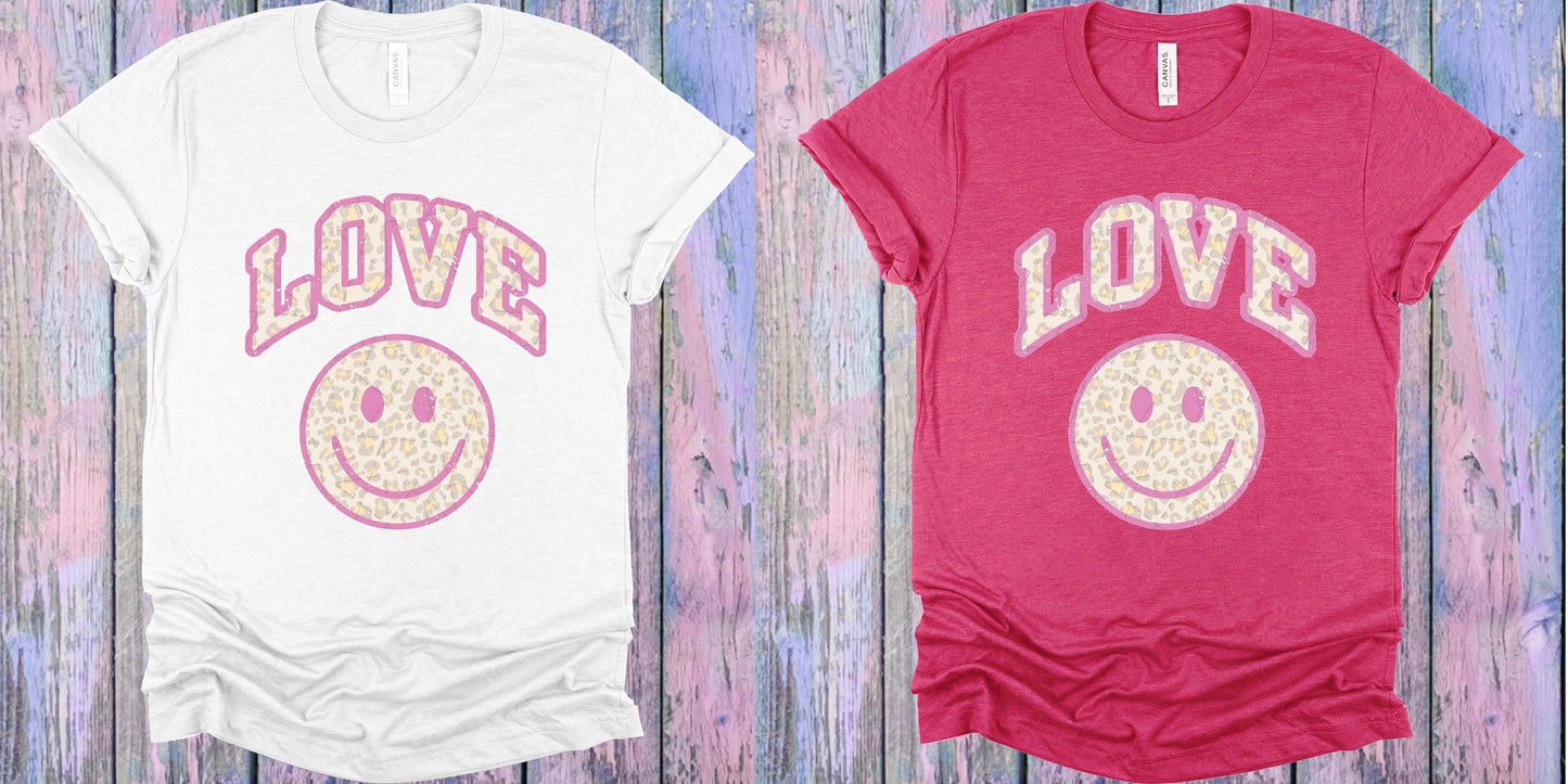 Love Happy Face Graphic Tee Graphic Tee